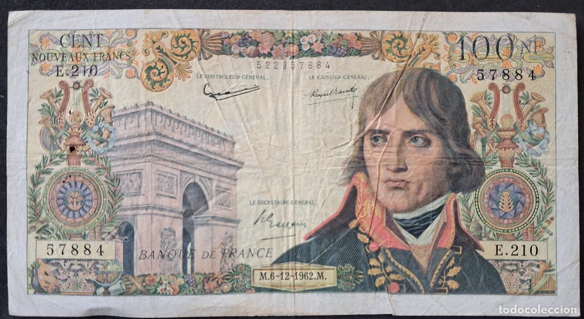 Billetes extranjeros: Francia 100 francos 1962 pick 144A Napole&oacute;n (BC+)