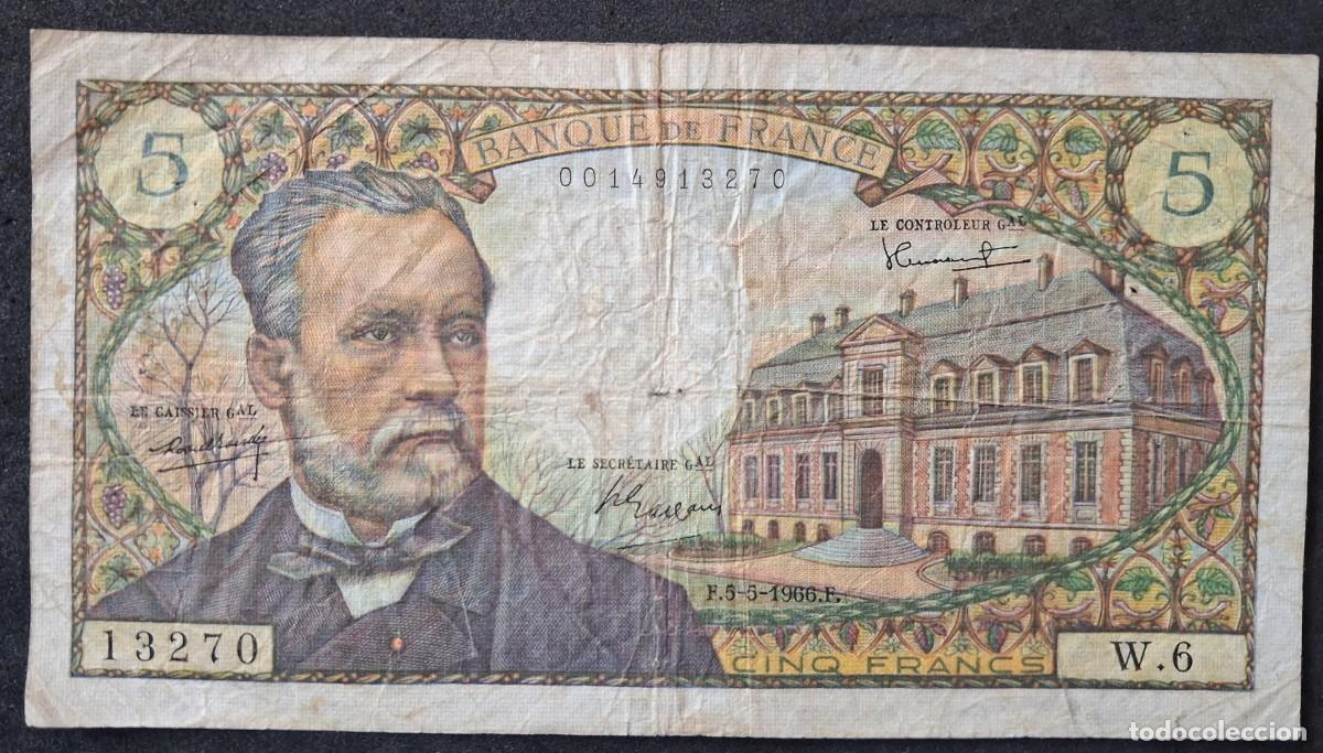 Billetes extranjeros: Francia 5 francos 1966 pick 146A (BC+)