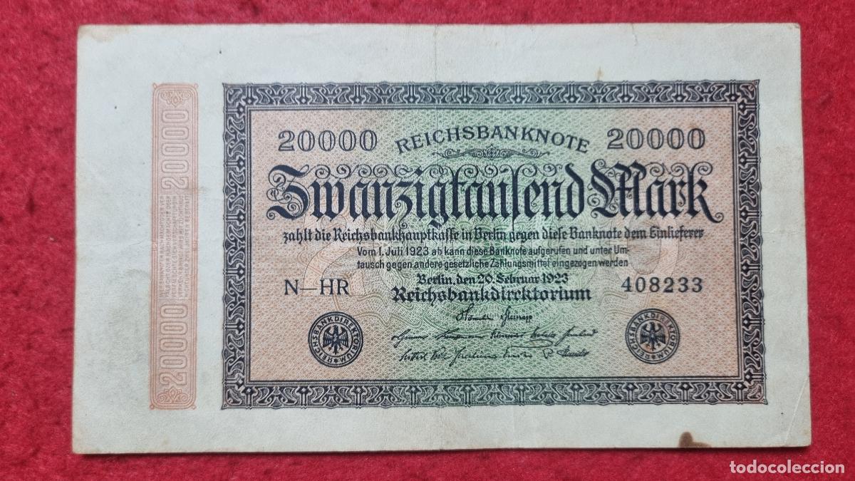 Billetes extranjeros: BILLETE ALEMANIA 20000 MARCOS 1923 MBC+ ORIGINAL Q11