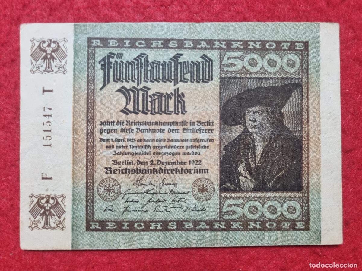 Billetes extranjeros: BILLETE ALEMANIA 5000 MARCOS 1922 MBC+ ORIGINAL Q11