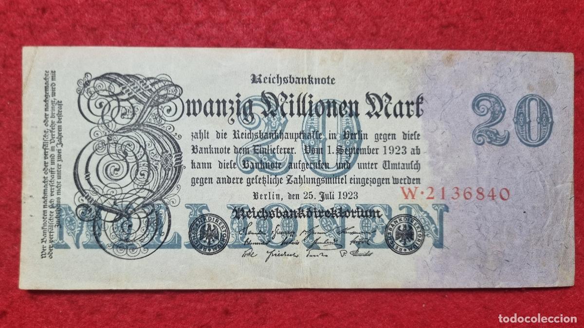 Billetes extranjeros: BILLETE ALEMANIA 20 MILLONES 20000000 MARCOS 1923 MBC+ ORIGINAL Q11