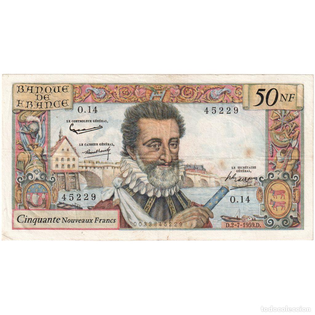 Billetes extranjeros: [#1185534] Francia, 50 Nouveaux Francs, Henri IV, 1959-07-02, O.14, MBC