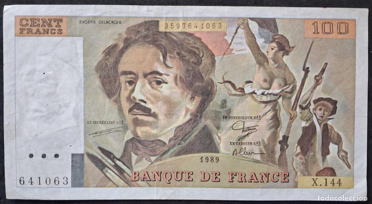 Billetes extranjeros: Francia 100 francos 1989 Pick 154 (MBC+)