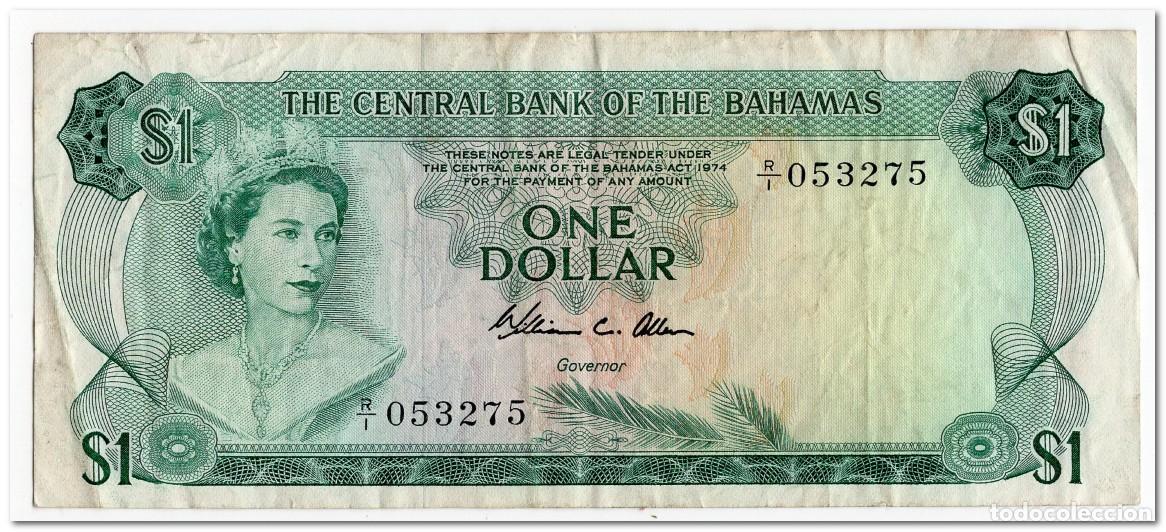 Billetes extranjeros: BAHAMAS,1 DOLLAR,1974,P.35b,F-VF