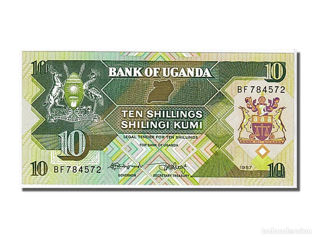 Billetes extranjeros: [#104546] Billete, 10 Shillings, 1987, Uganda, UNC