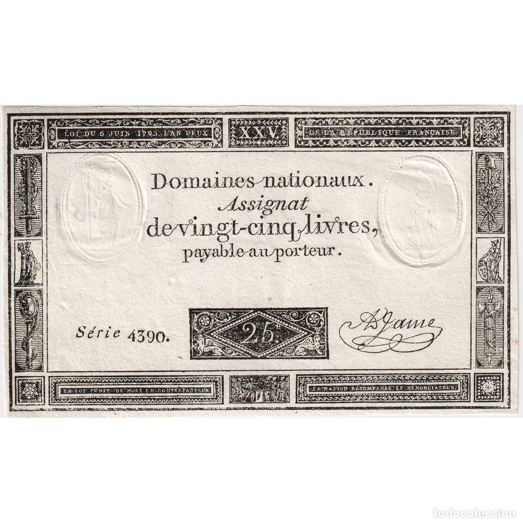 Billetes extranjeros: [#1185428] Francia, 25 Livres, 1793-06-06, 4390, SC