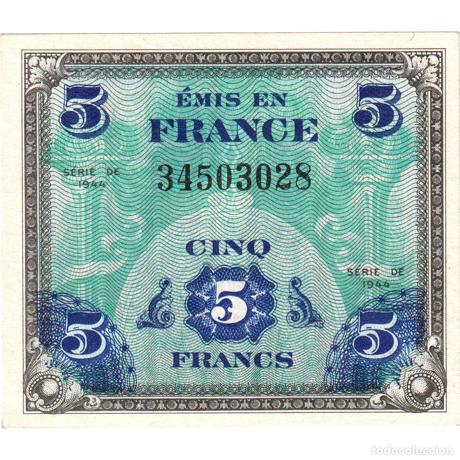 Billetes extranjeros: [#1185431] Francia, 5 Francs, Flag/France, S&Eacute;RIE 1944, SC