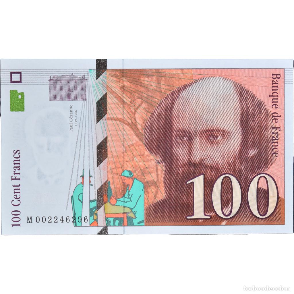 Billetes extranjeros: [#245418] Francia, 100 Francs, C&eacute;zanne, 1997, M 002246296, UNC, Fayette:74.01, KM:158a
