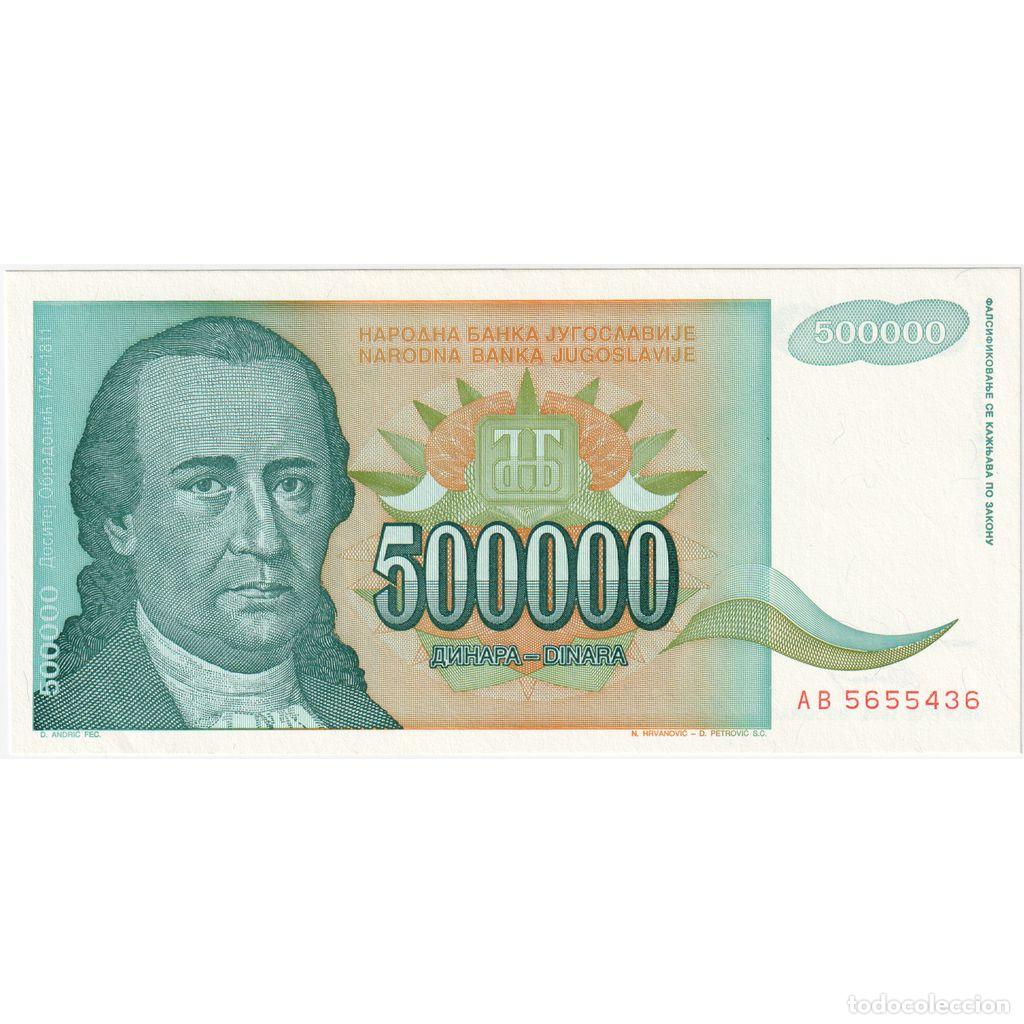 Billetes extranjeros: [#1185472] Yugoslavia, 500,000 Dinara, UNC