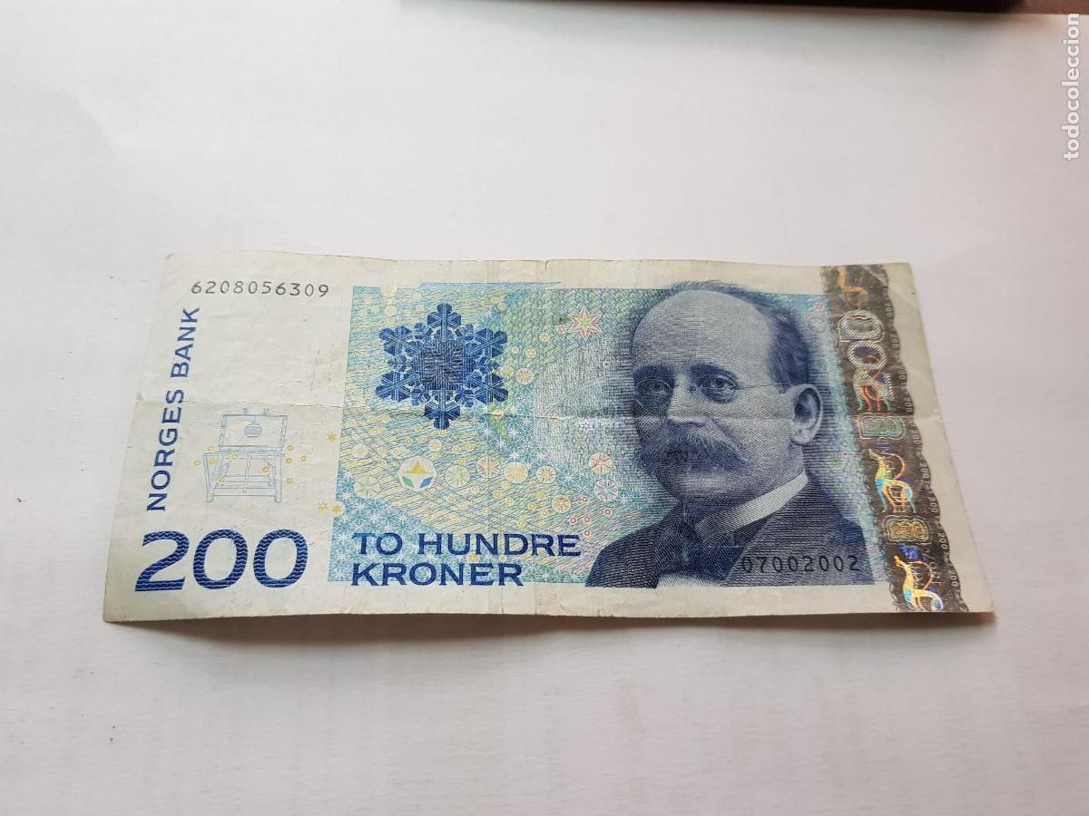 Billetes extranjeros: NORUEGA-200 CORONAS-1994