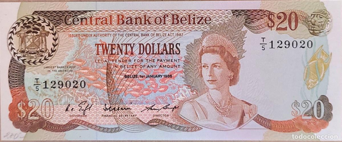 Billetes extranjeros: BILLETE DE 20 DOLLAR ( CENTAL BANK OF BELIZE ) 1986 PK 49A UNC/ PLANCHA