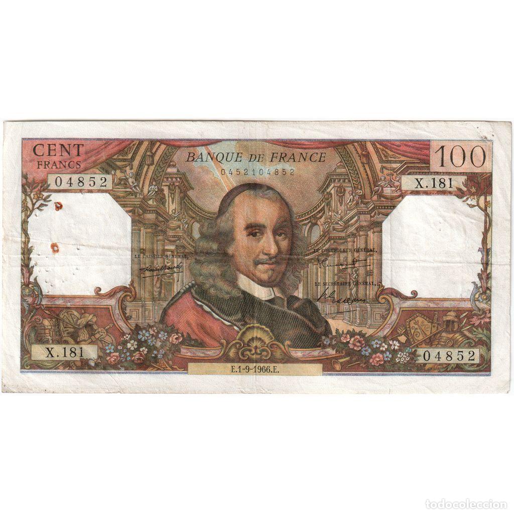 Billetes extranjeros: [#1185559] Francia, 100 Francs, Corneille, 1966-09-01, X.181, BC