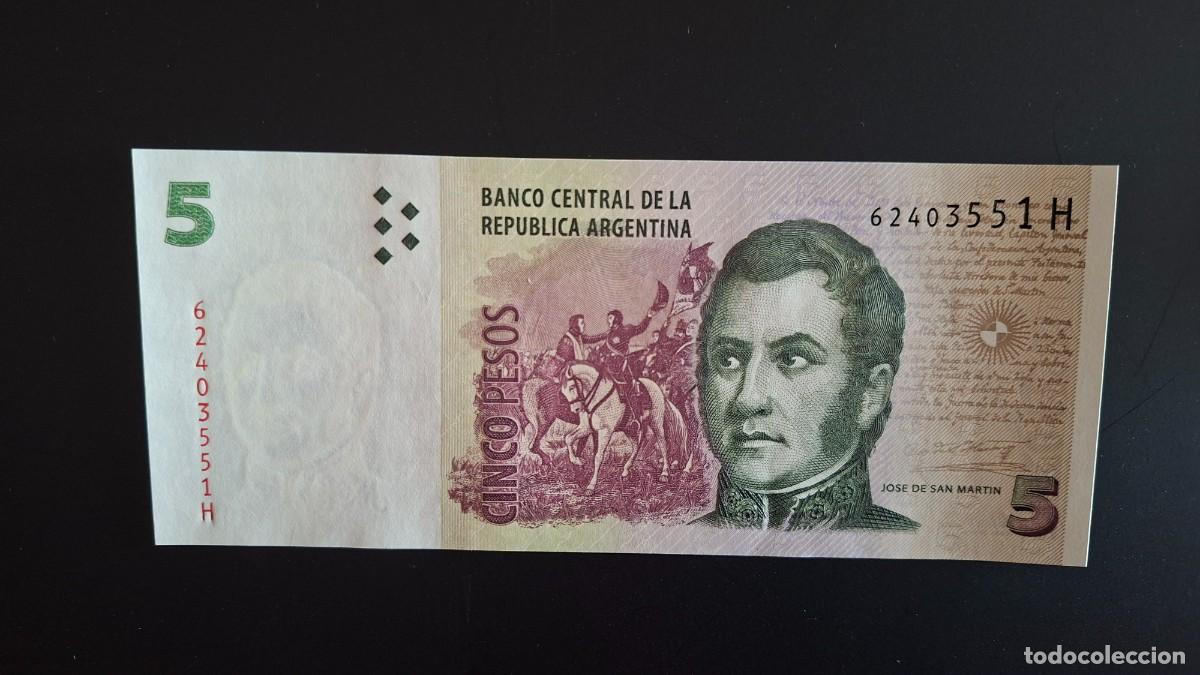 International Banknotes: ARGENTINA 5 PESOS 2012-2014 P-353a.5 SC