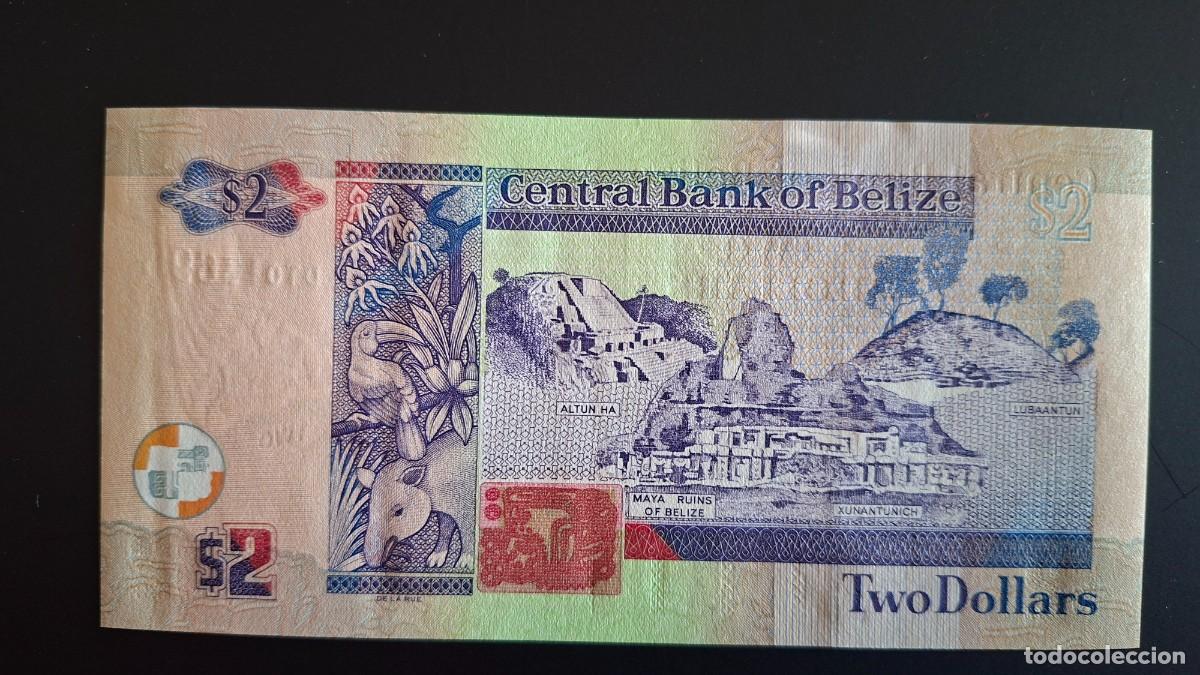 Billetes extranjeros: BELIZE BELICE 2 D&Oacute;LARES 2017 P-66f SC - Foto 2