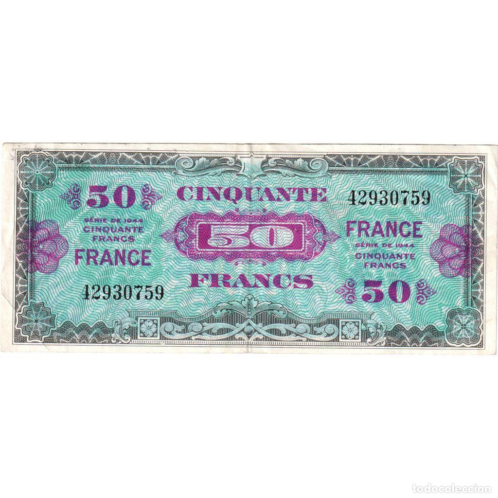 Billetes extranjeros: [#1185433] Francia, 50 Francs, Flag/France, S&Eacute;RIE 1944, MBC