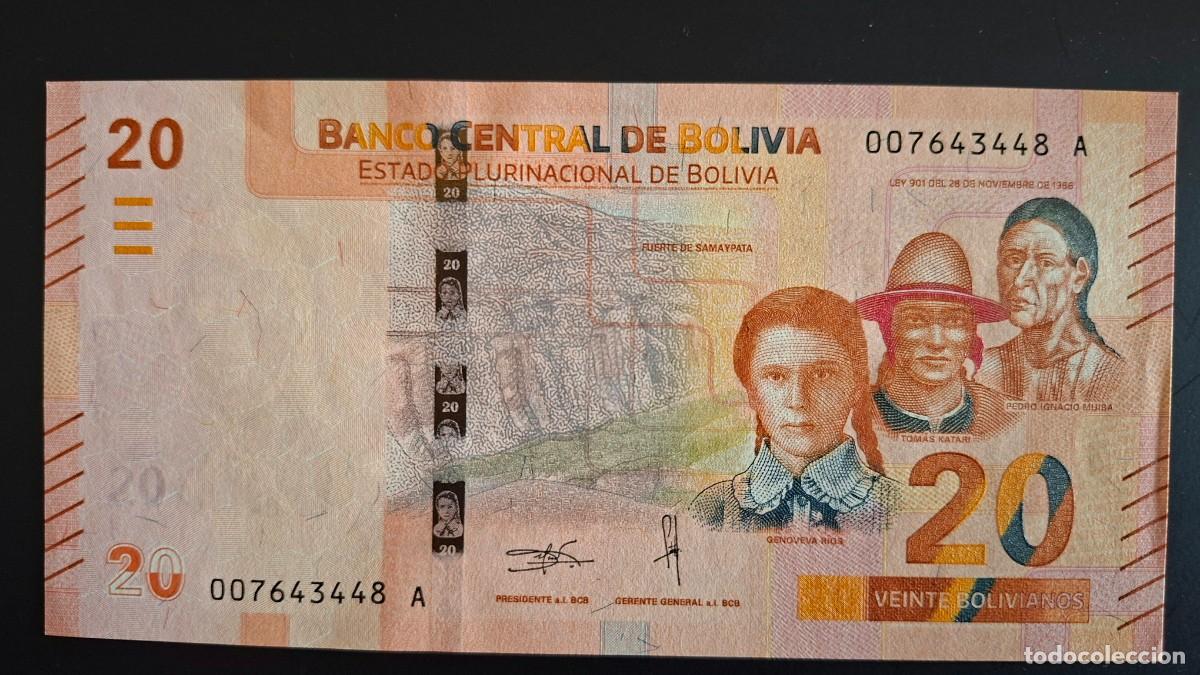 Notas Internacionais: BOLIVIA 20 BOLIVIANOS 2018 P-249a SC