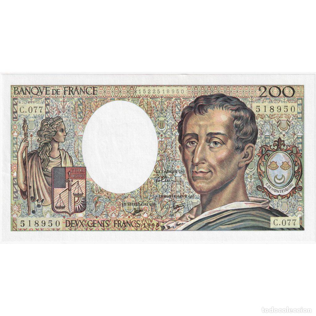 Billetes extranjeros: [#1185507] Francia, 200 Francs, Montesquieu, 1990, C.077, SC