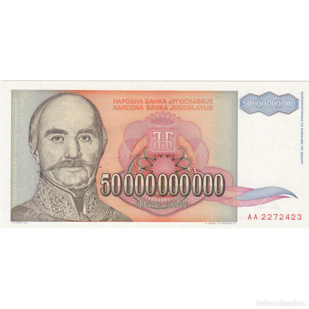 Billetes extranjeros: [#1185477] Yugoslavia, 50,000,000,000 Dinara, UNC