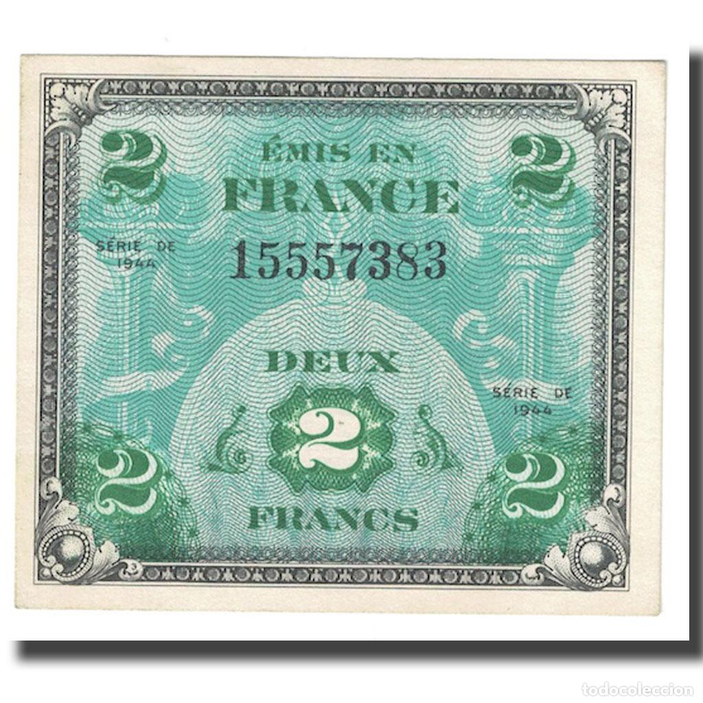 Billetes extranjeros: [#646230] Francia, 2 Francs, Flag/France, 1944, SC, Fayette:VF16.1, KM:114a