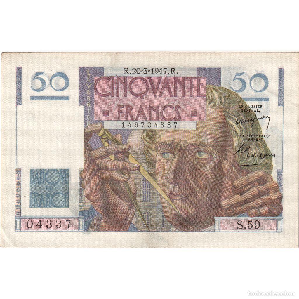 Billetes extranjeros: [#1185442] Francia, 50 Francs, Le Verrier, 1947-03-20, S.59, EBC+
