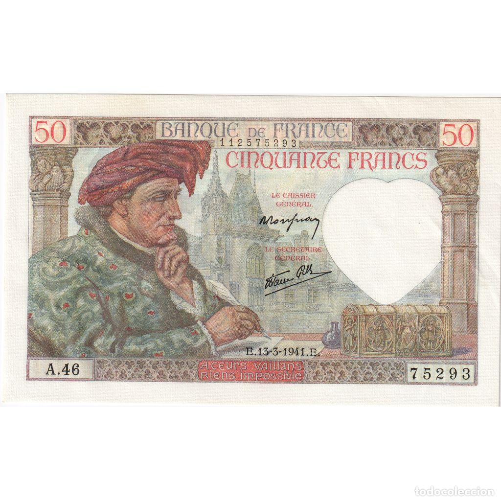 Billetes extranjeros: [#1185445] Francia, 50 Francs, Jacques Coeur, 1941-03-13, A.46, EBC