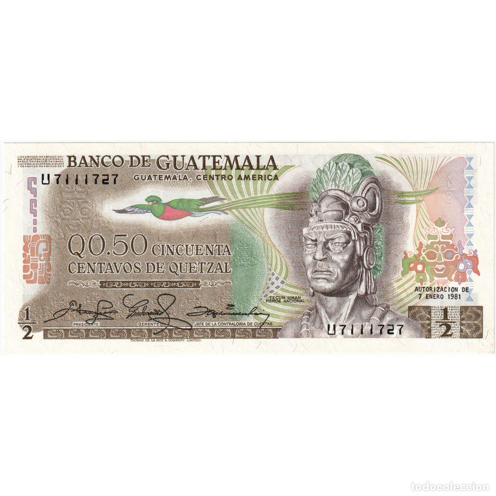 Billetes extranjeros: [#1185458] Guatemala, 1/2 Quetzal, 1981-01-07, UNC
