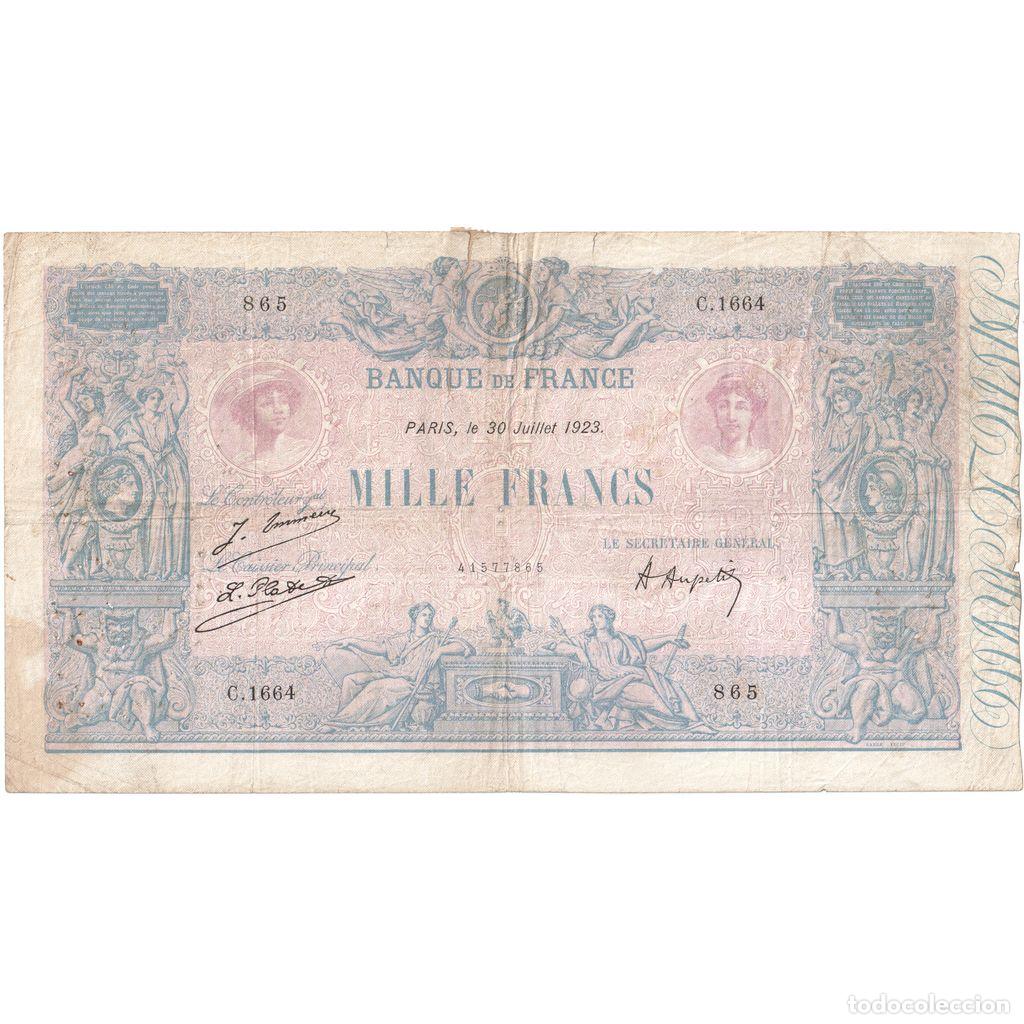 Billetes extranjeros: [#1185526] Francia, 1000 Francs, Bleu et Rose, 1923-07-30, C.1664, RC+