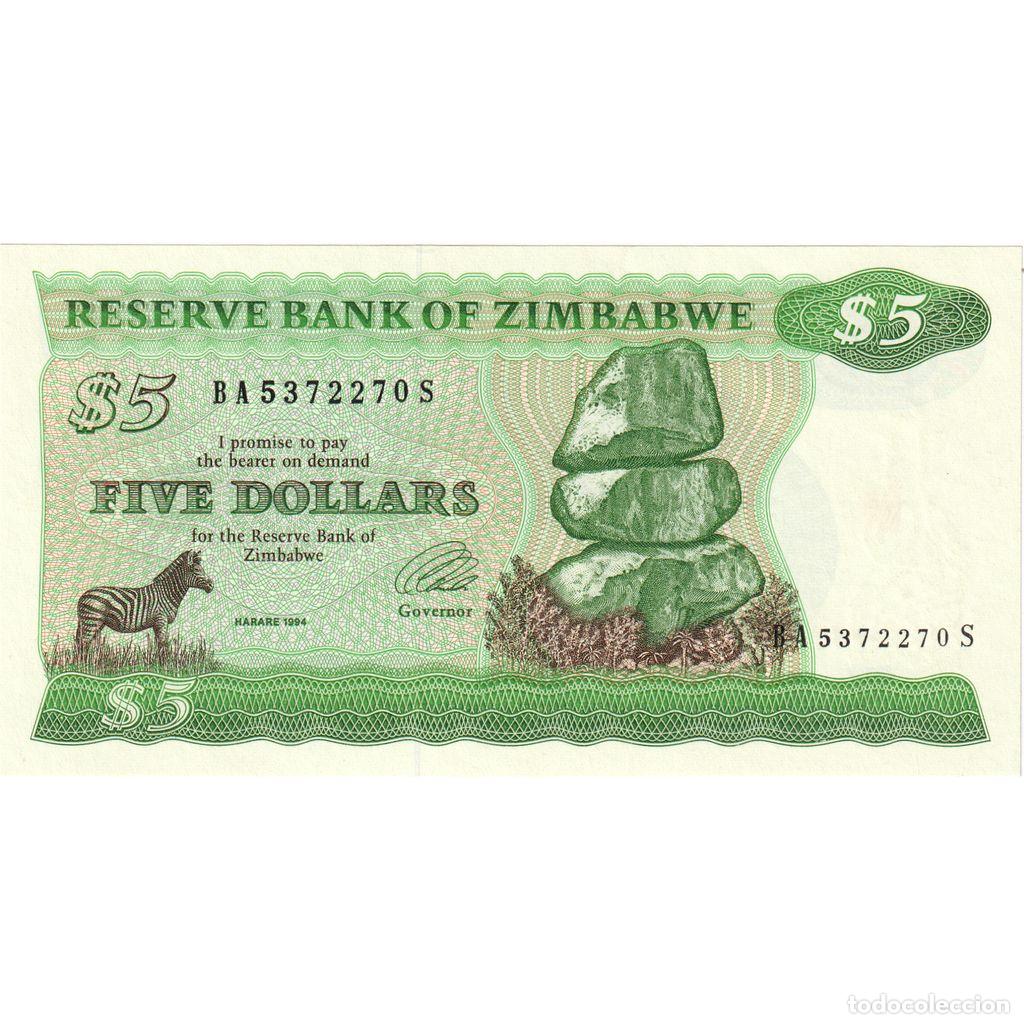 Billetes extranjeros: [#1185468] Zimbabue, 5 Dollars, UNC