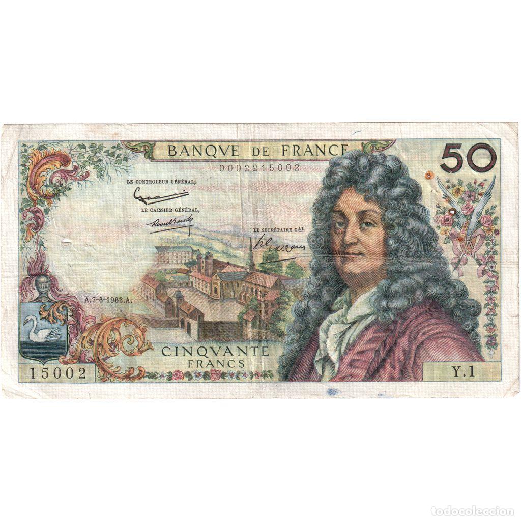 Billetes extranjeros: [#1185555] Francia, 50 Francs, Racine, 1962-06-07, Y.1, BC