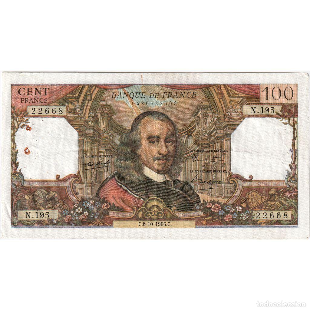 Billetes extranjeros: [#1185560] Francia, 100 Francs, Corneille, 1966-10-06, N.195, MBC+