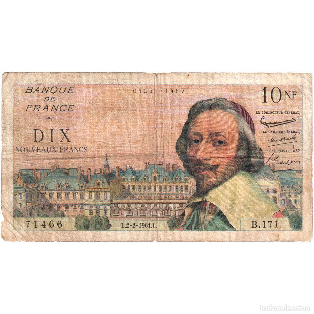 Billetes extranjeros: [#1185492] Francia, 10 Nouveaux Francs, Richelieu, 1961-02-02, B.171, RC+