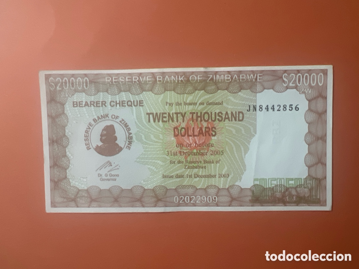 Billetes extranjeros: V163. Billete Zimbabwe 20.000, 20000 dolares , 2003 - 2005