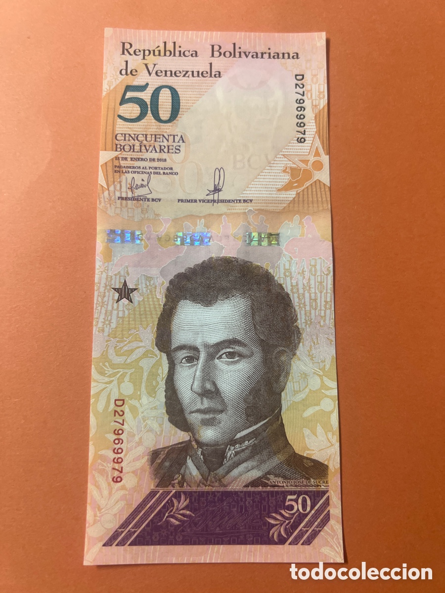 Billetes extranjeros: V163. Billete - VENEZUELA,50 BOLIVARES,2018