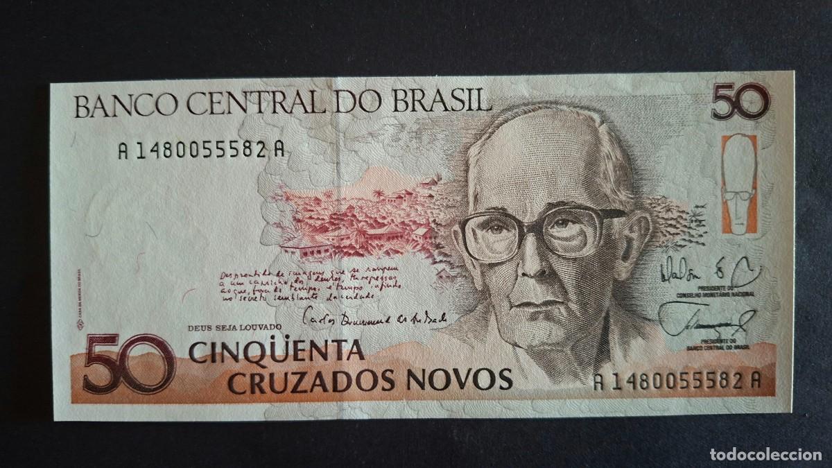 Internationale Banknoten: BRASIL 50 CRUZADOS NOVOS 1989 P-219a SC