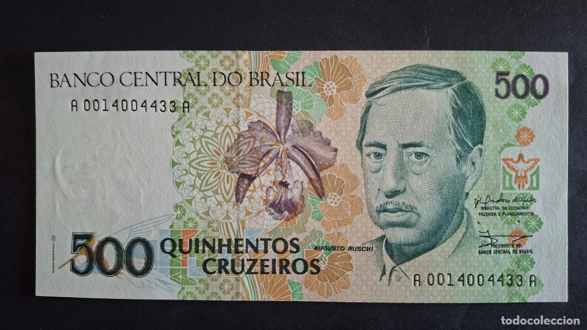 Billetes extranjeros: BRASIL 500 CRUZEIROS 1990 P-230a SC