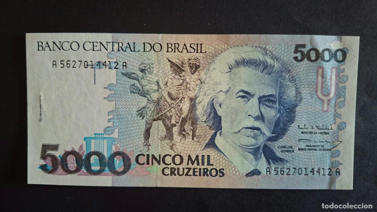 International Banknotes: BRASIL 5000 CRUZEIROS 1993 P-232c SC
