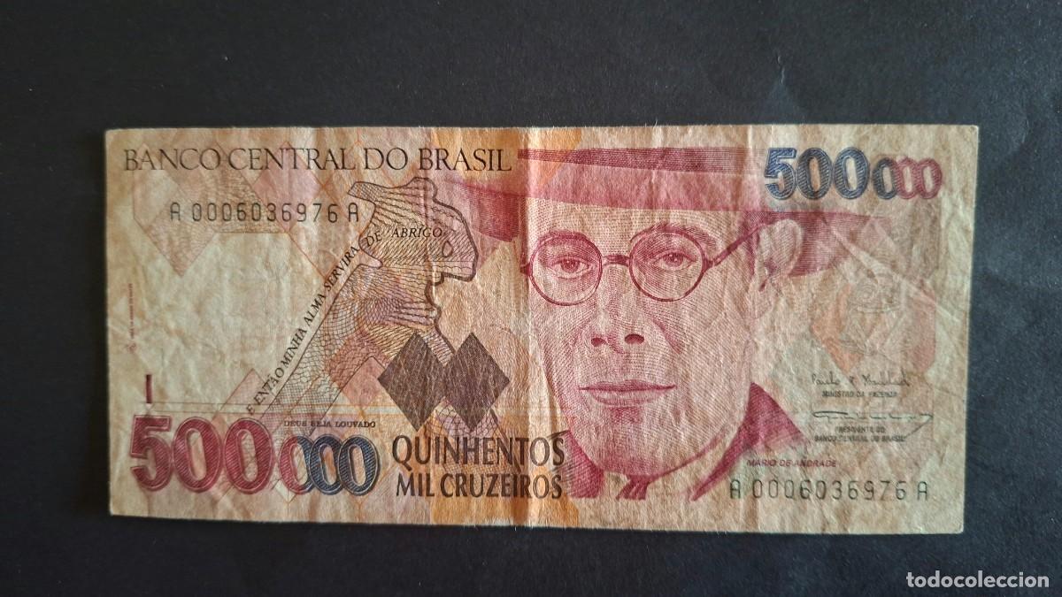 International Banknotes: BRASIL 500000 CRUZEIROS 1993 P-236a MBC
