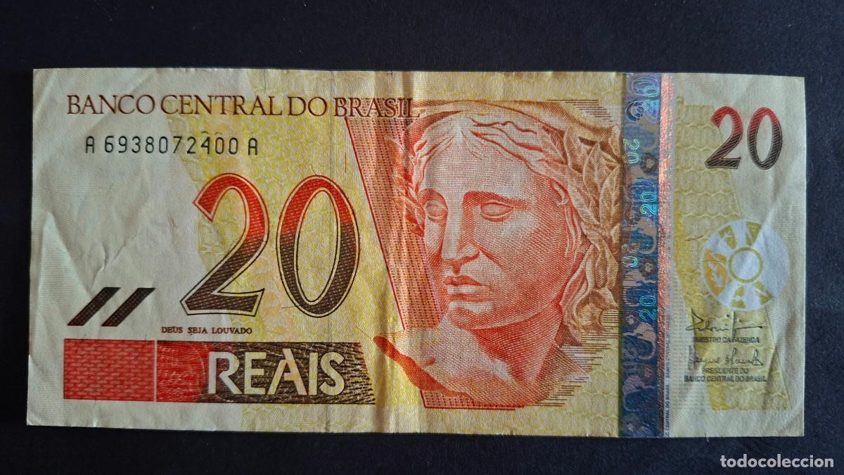 International Banknotes: BRASIL 20 REAIS 2002 P-250b MBC