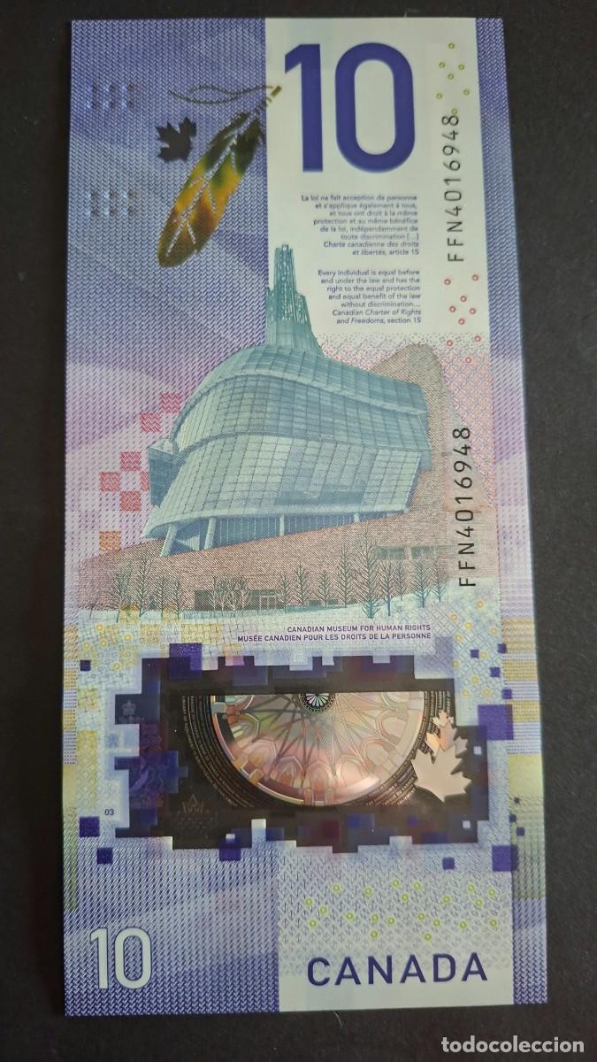 Billetes extranjeros: CANAD&Aacute; 10 D&Oacute;LARES 2018 P-113b SC - Foto 2