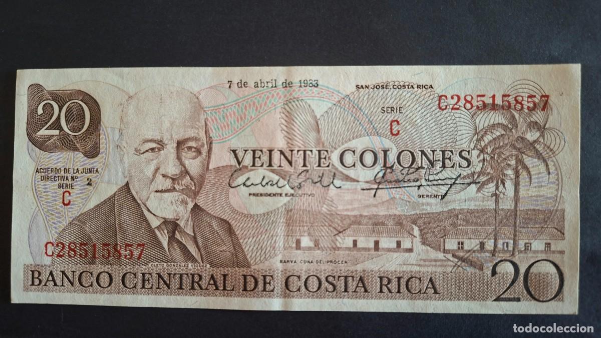 Billetes extranjeros: COSTA RICA 20 COLONES 1983 P-238c.12 SC AUNC