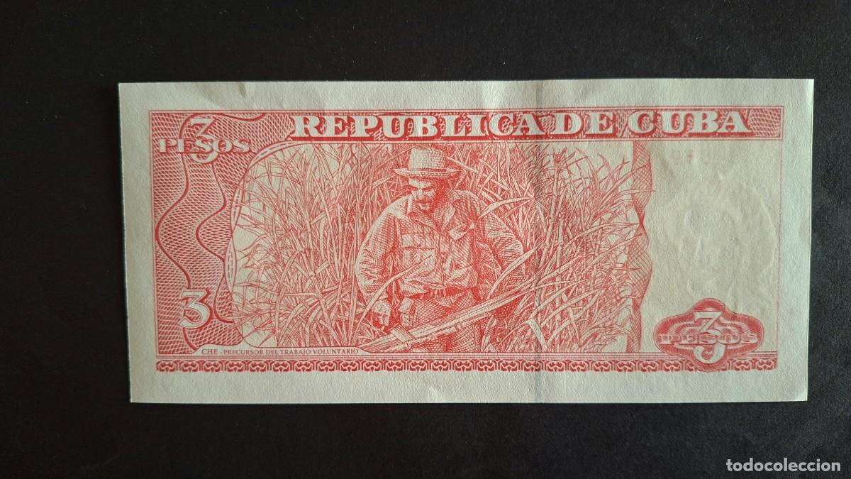 Billetes extranjeros: CUBA 3 PESOS 2005 P-127b SC - Foto 2