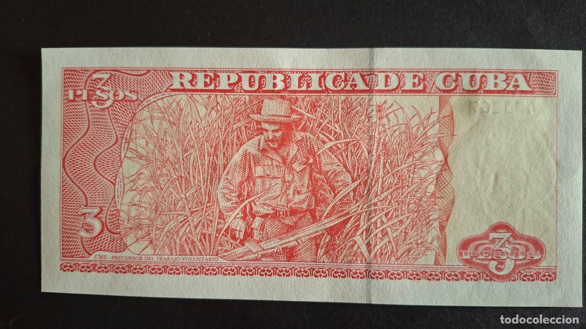 Billetes extranjeros: CUBA 3 PESOS 2005 P-127b SC - Foto 2