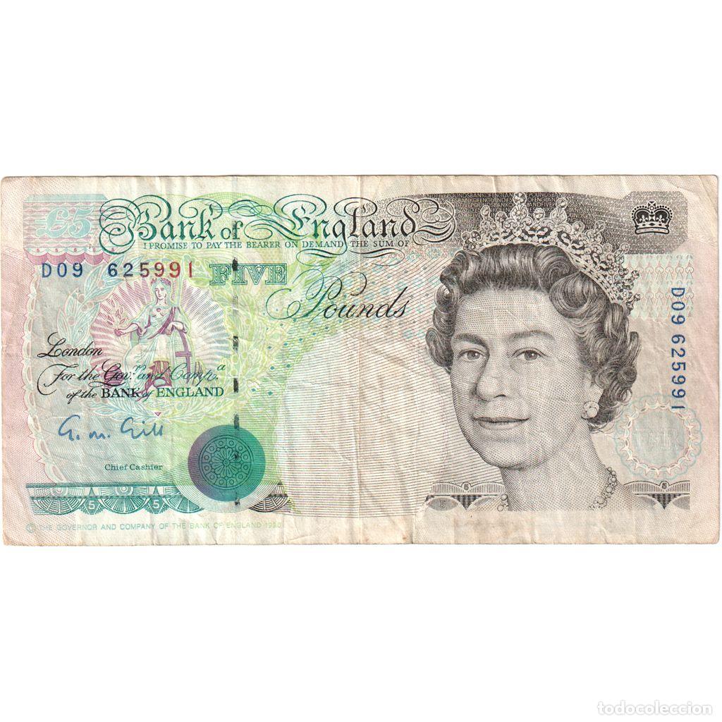 Billetes extranjeros: [#1234853] Gran Breta&ntilde;a, 5 Pounds, Undated (1991-1998), BC+