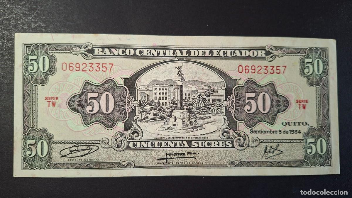 Internationale Banknoten: ECUADOR 50 SUCRES 1984 P-122a.1 AUNC