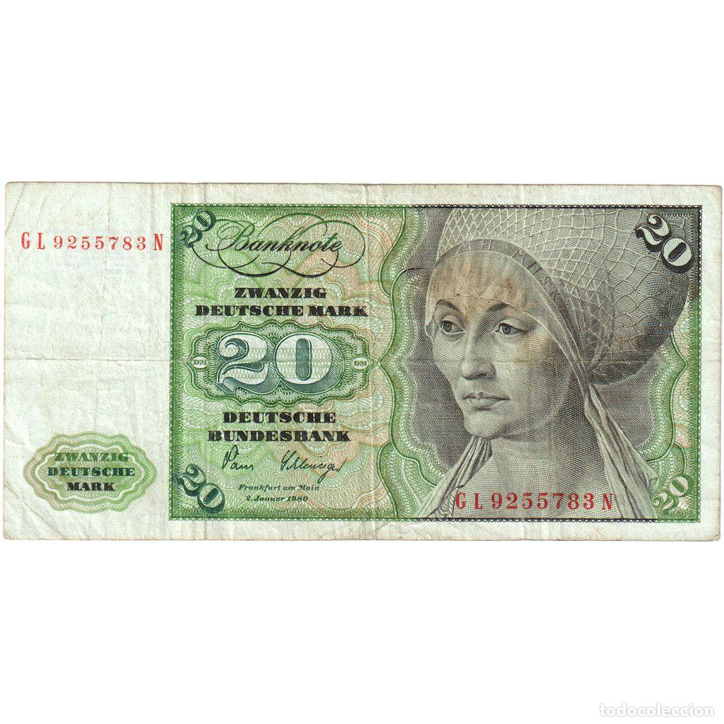Billetes extranjeros: [#1234889] Billete, 20 Deutsche Mark, 1980, ALEMANIA - REP&Uacute;BLICA FEDERAL, 1980-01-02