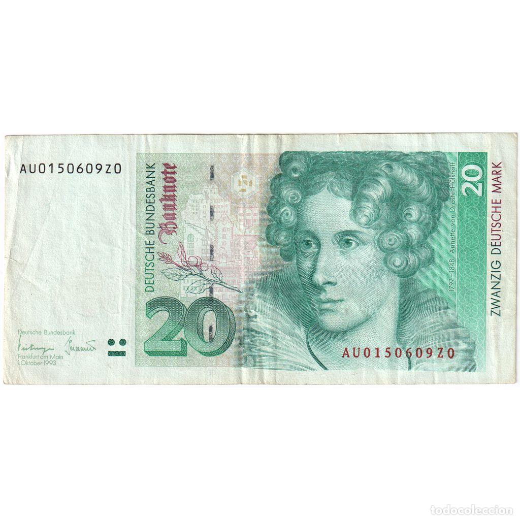 Billetes extranjeros: [#1234883] Billete, 20 Deutsche Mark, 1993, ALEMANIA - REP&Uacute;BLICA FEDERAL, 1993-10-01