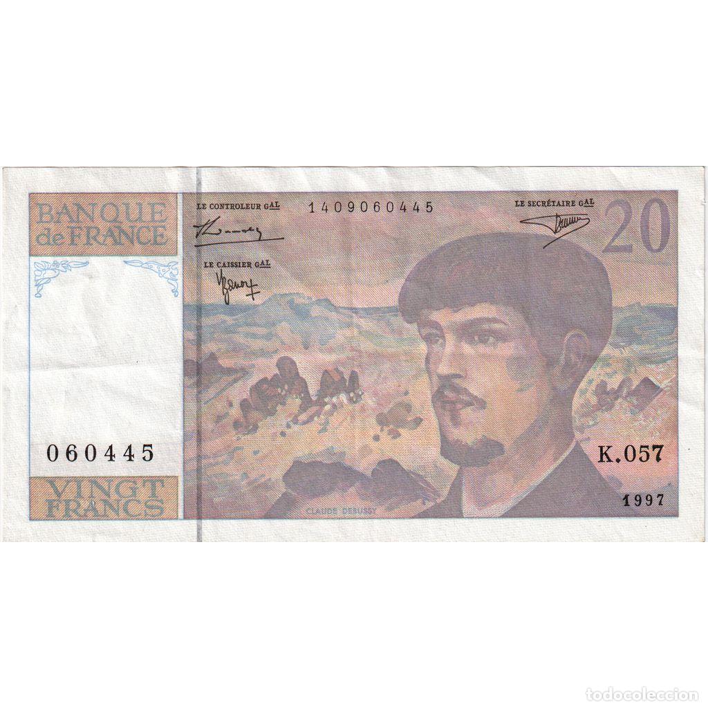 Billetes extranjeros: [#1234875] Francia, 20 Francs, Debussy, K.057, MBC+