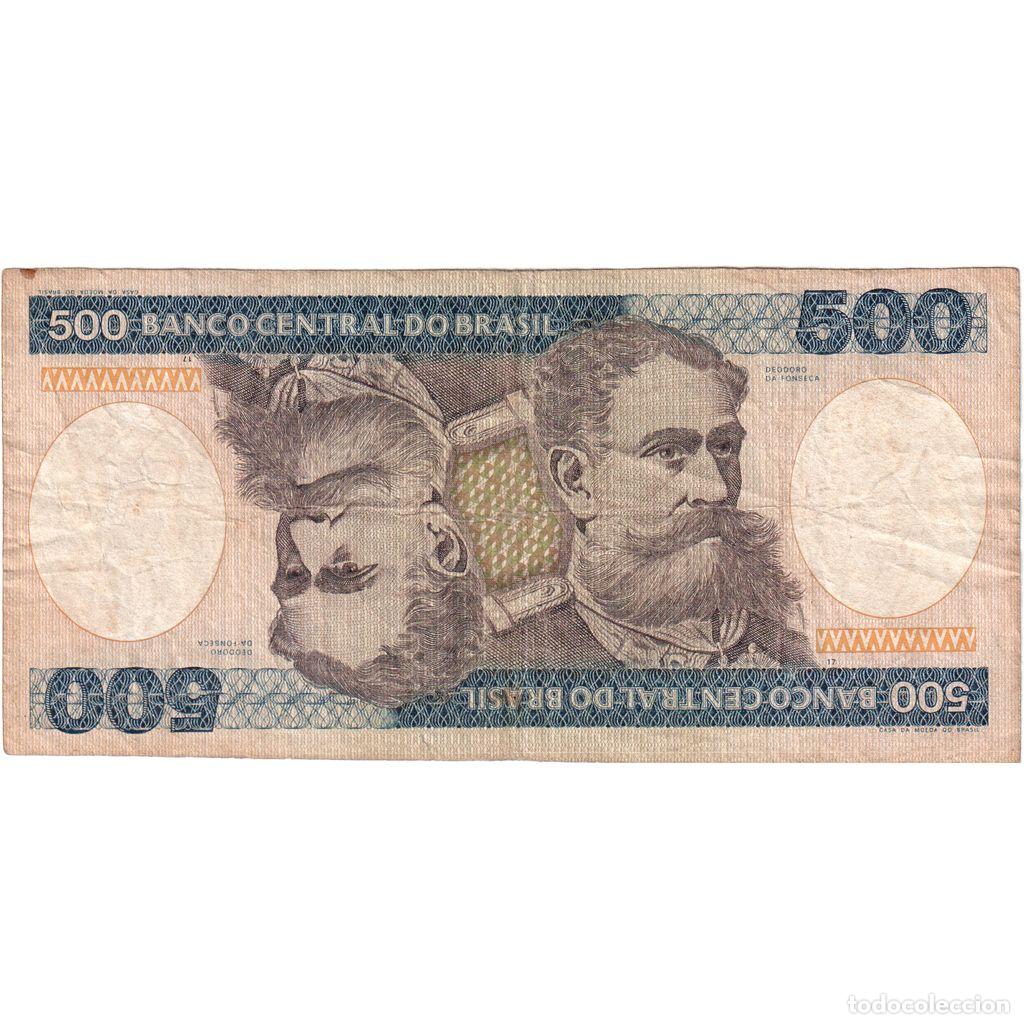 Billetes extranjeros: [#1234798] Billete, 500 Cruzeiros, Undated (1985), Brasil, KM:200b, MBC