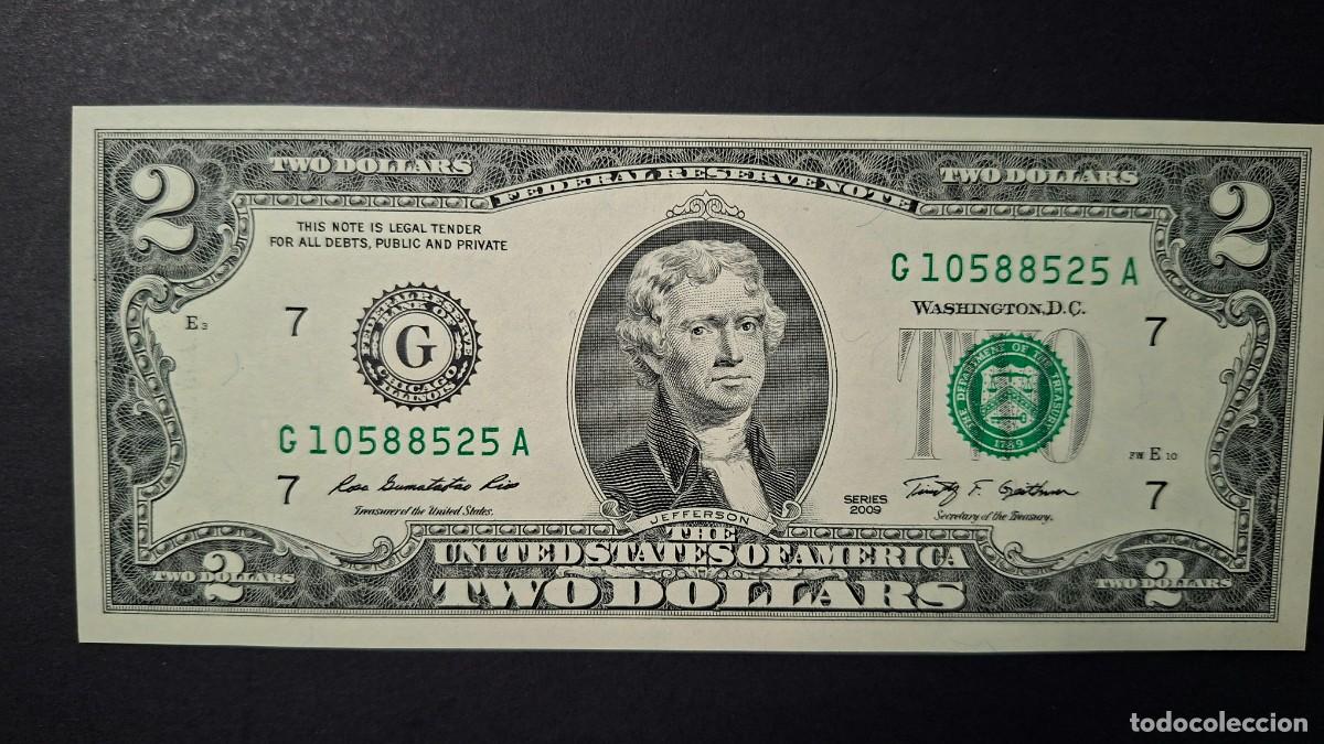 International Banknotes: USA 2 D&Oacute;LARES 2009 P-530AG &rdquo;G&rdquo; CHICAGO SC