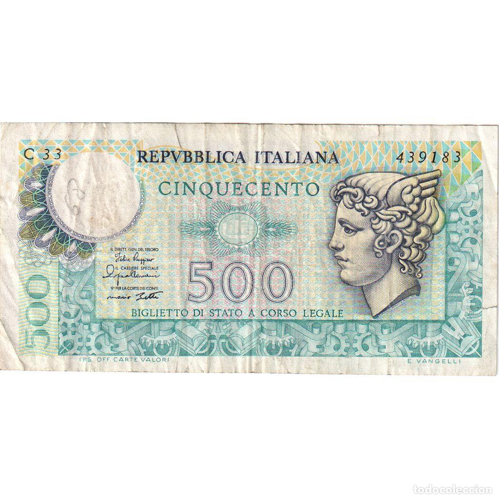 Billetes extranjeros: [#1234826] Billete, 500 Lire, Italia, KM:95, BC+